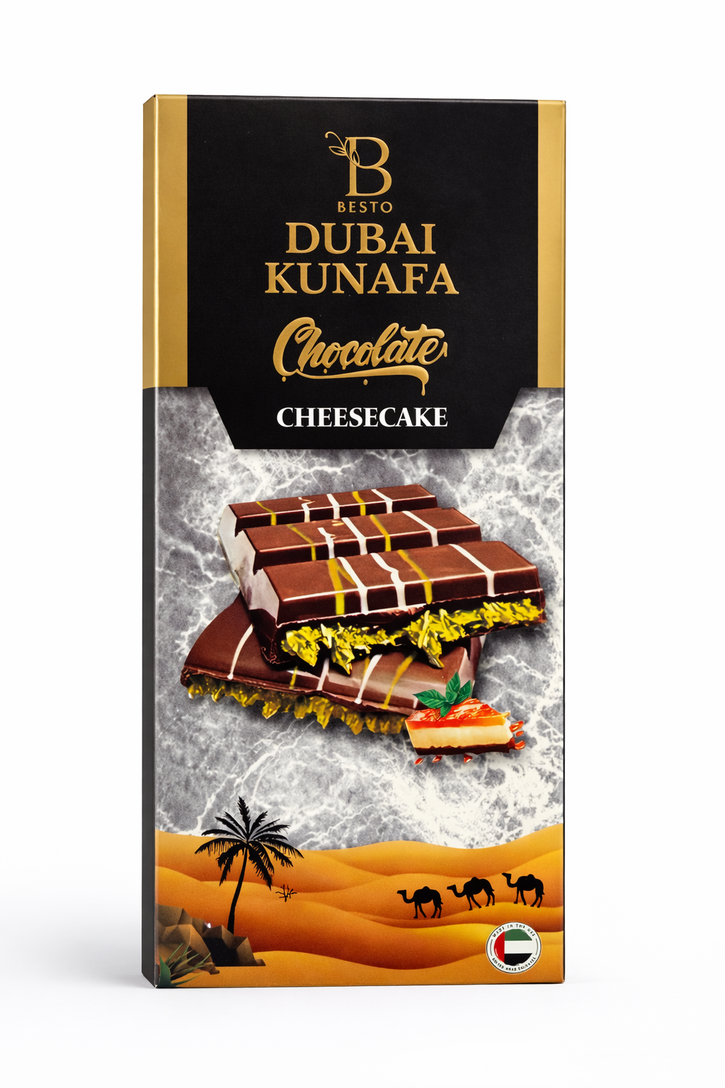 Chocolate Kunafa with Cheesecake