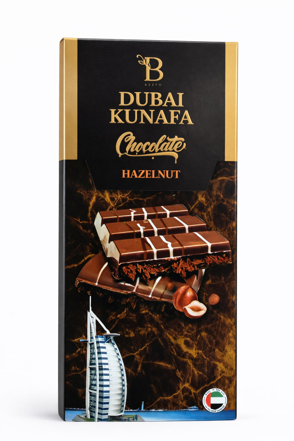 Dubai Kunafa Chocolate with Hazelnut