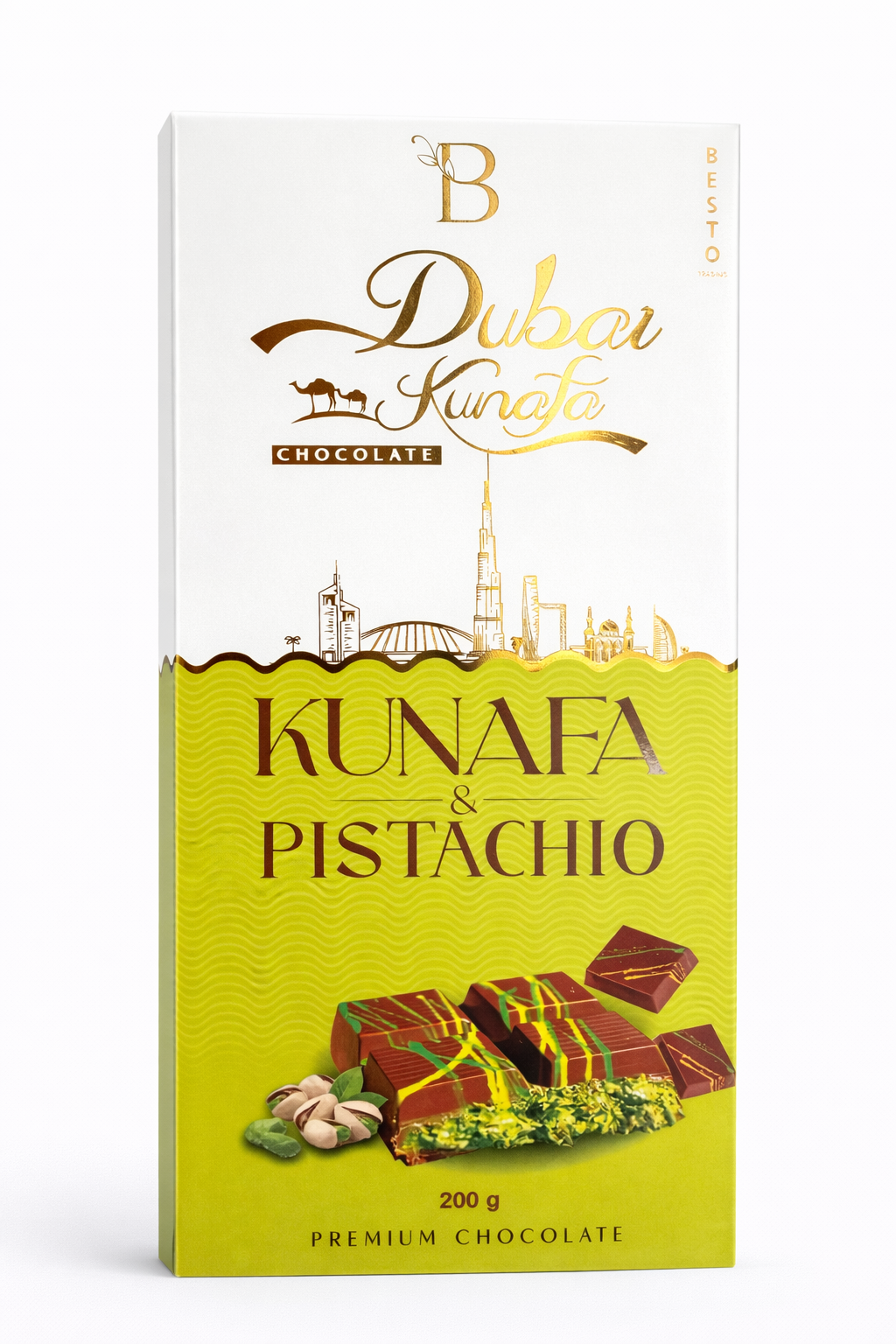 Dubai Chocolate with Kunafa Pistachio