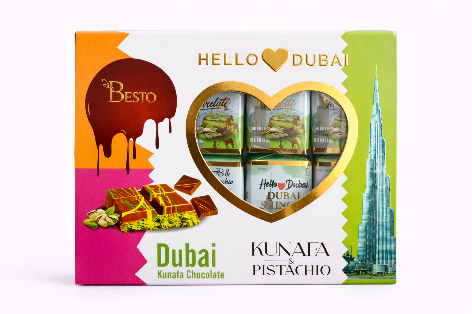 Dubai Chocolate Mini Bar with Kunafa Pistachio